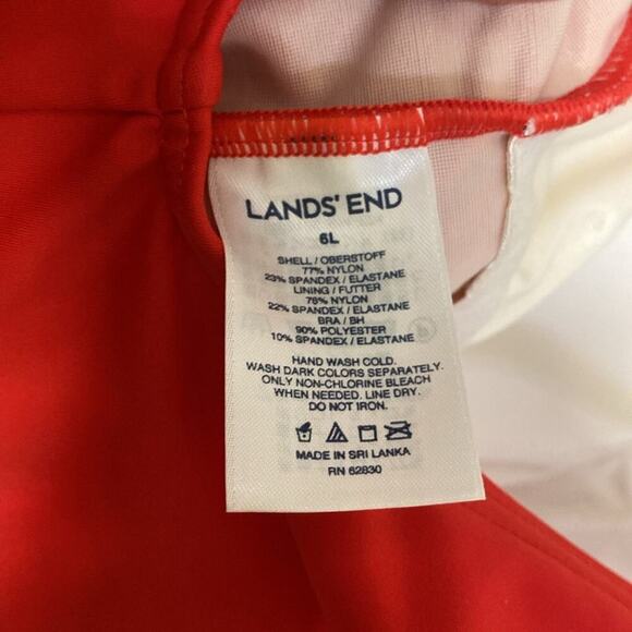 Lands end red full coverage one piece swimsuit - Picture 6 of 8
